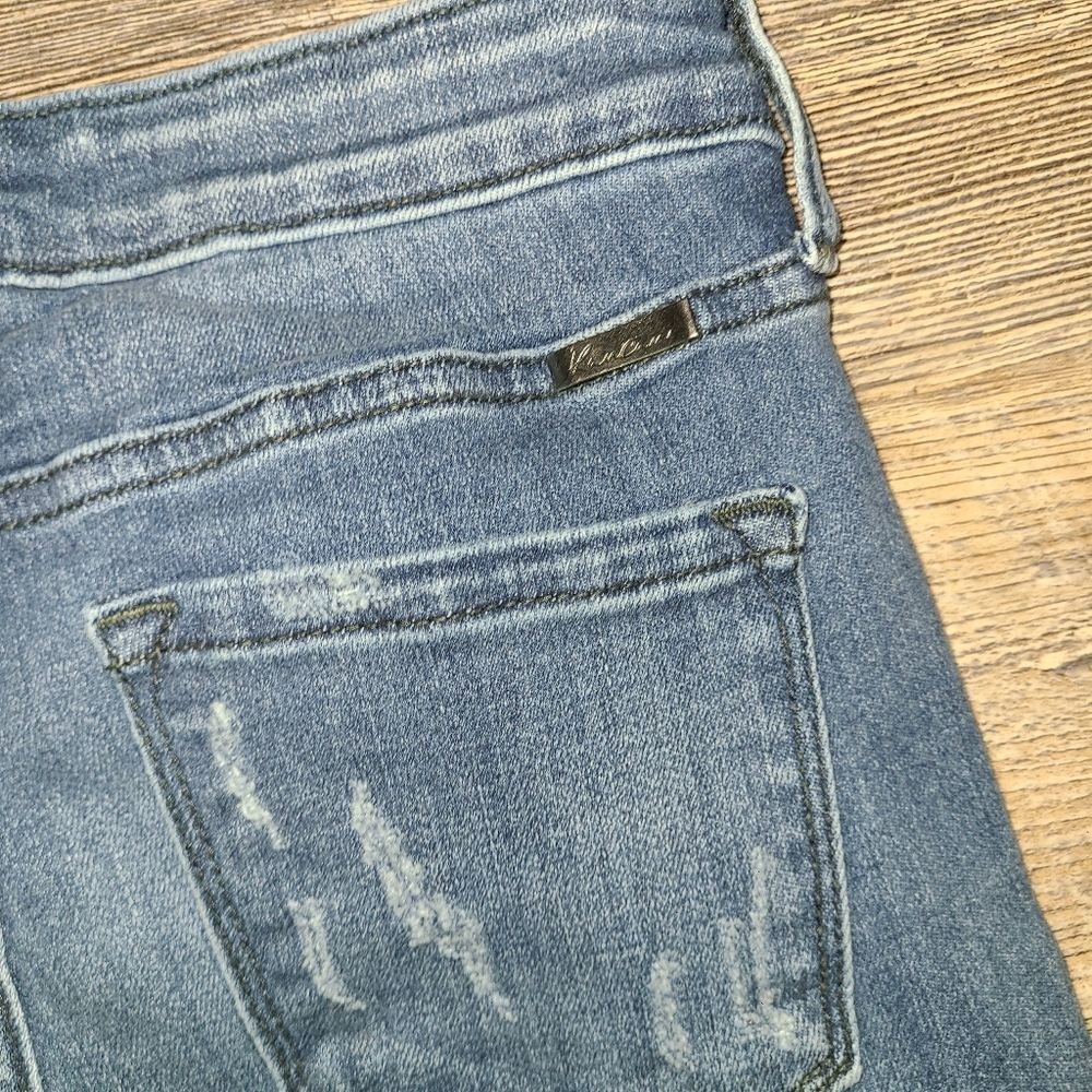 Kancan Two Tone Mid Rise Flare Leg Jeans - Picture 14 of 14